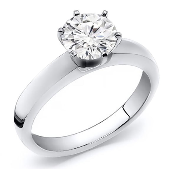 Platinum Round Cut Diamond Solitaire Ring 0.50 cttw. (G-H Color, SI Clarity) Size 9.5
