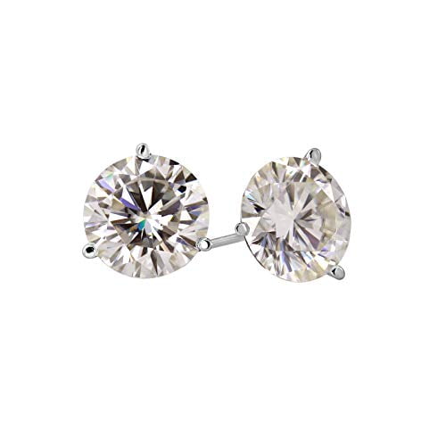 Moissanite Solitaire Stud Earrings Push-backs, 1.00ct Round Cut