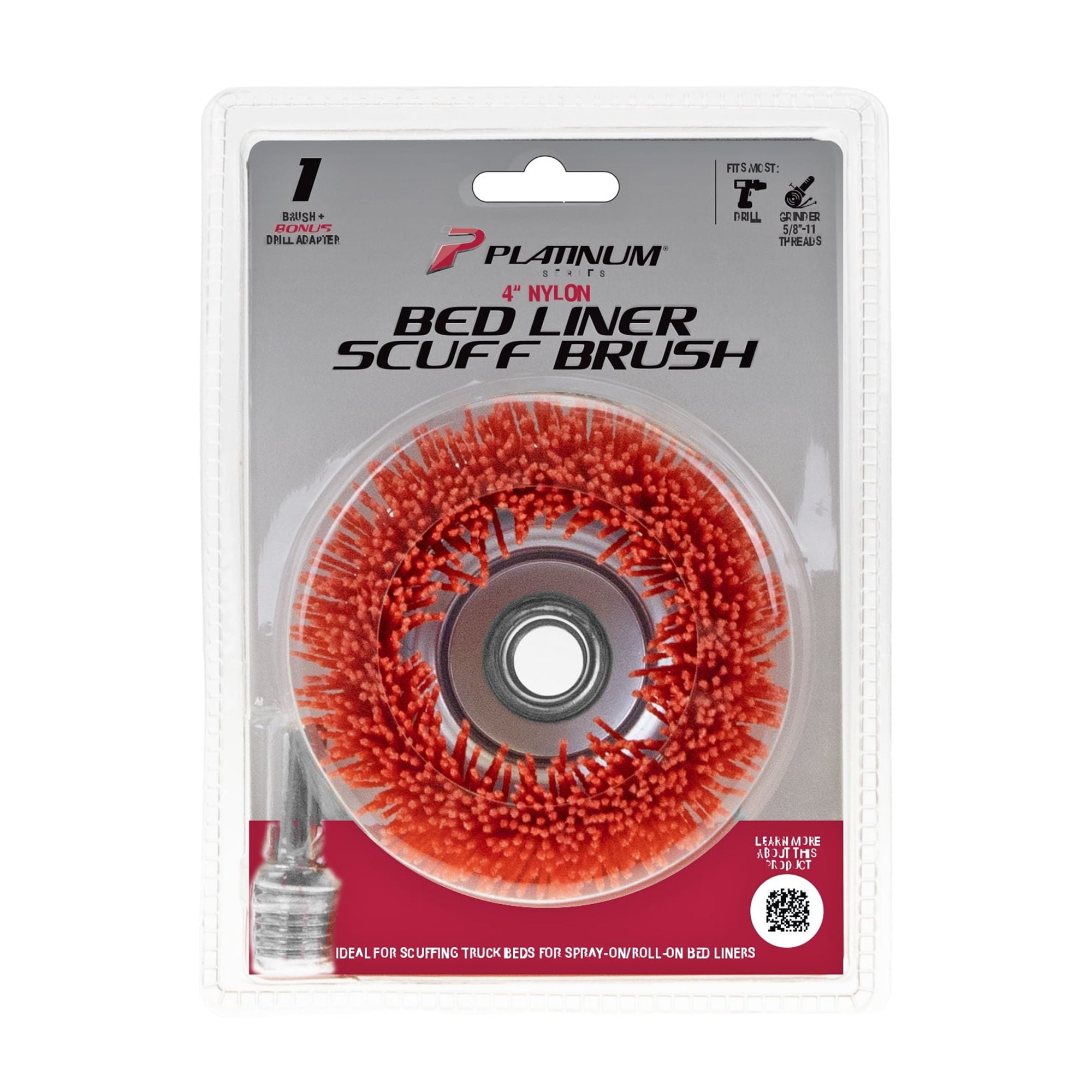 Platinum Series 4" Nylon Bristle Cup Brush, Surface Prepping for Truck Bed Liner Coatings