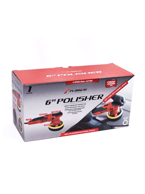 Buffer Polisher, 6 Speed Dual Action for Car Detailing, 6 inch, 5 Piece Set