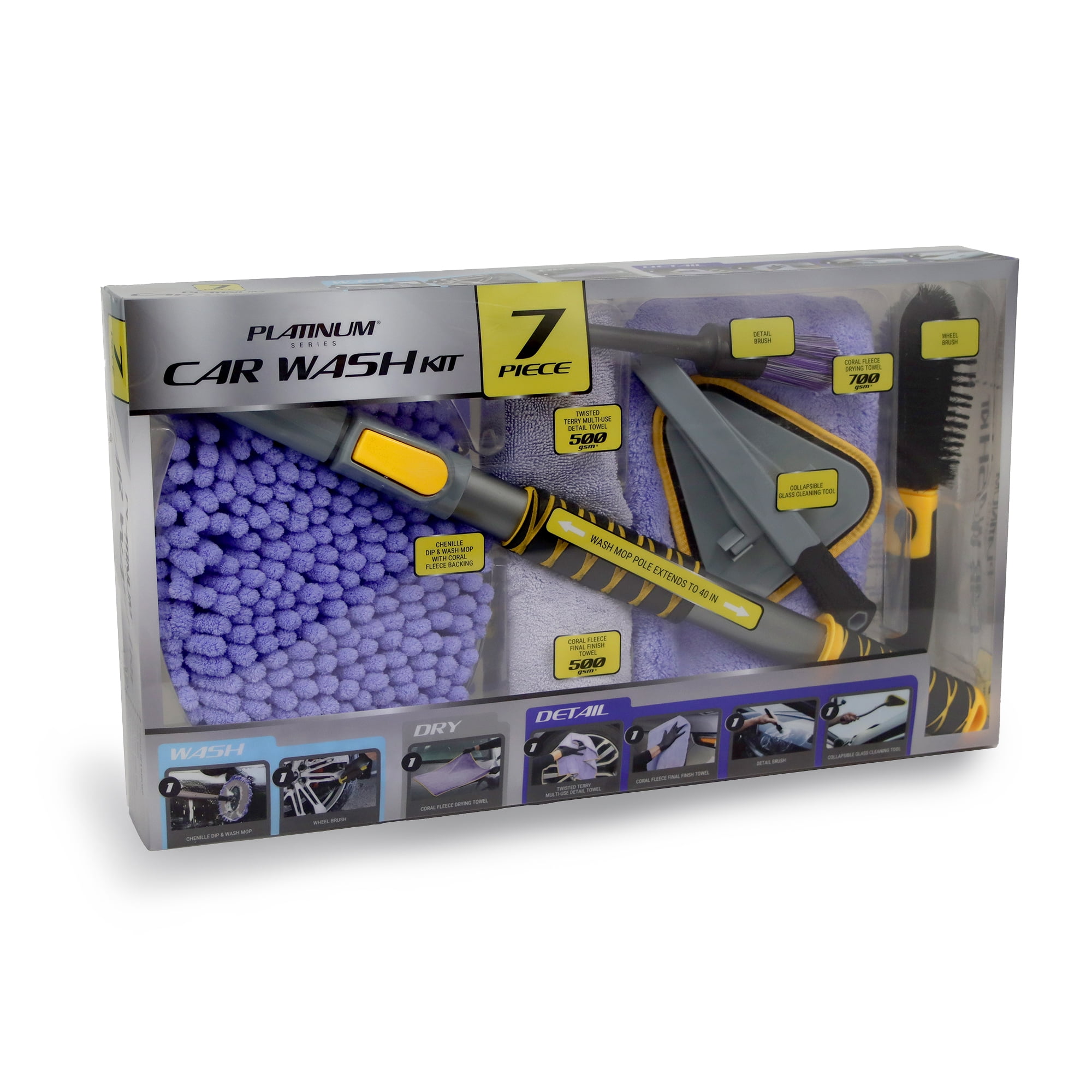 Platinum Series Complete Car Wash Kit - 7 piece, Car Wash Mop