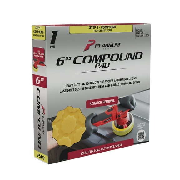 Platinum Series Dual Action Polisher Compound Pad, 6 inch, 1 Pad