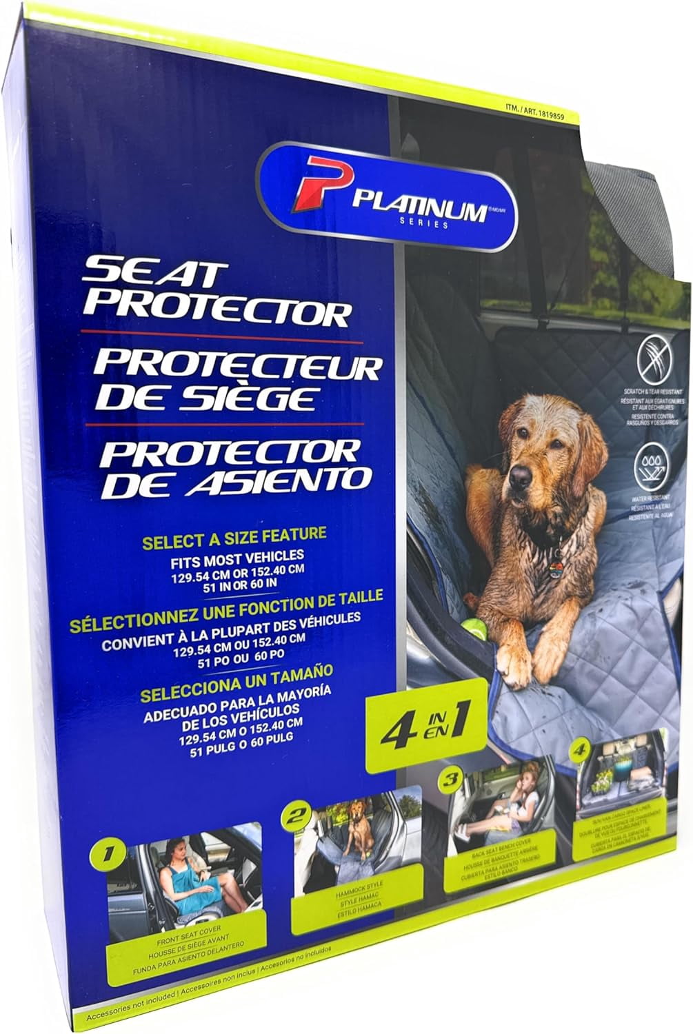 Platinum Series Grey Seat Protector Two Sizes fits Most Cars & SUVs