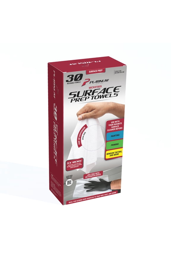 Series Microfiber Paint Sealant, Primer and Window Tint Surface Prep Towels, 30 Pack, White