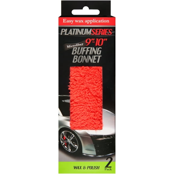 Platinum Series Microfiber Wax & Polish Buffing Bonnet, 9"-10", 2 Count