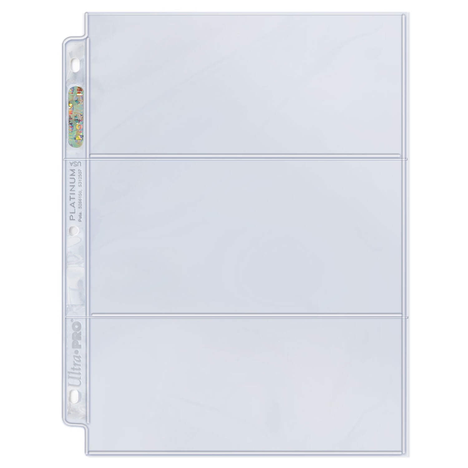 Ultra PRO 3-Pocket Platinum Page with 3-1/2" X 7-1/2" Pockets