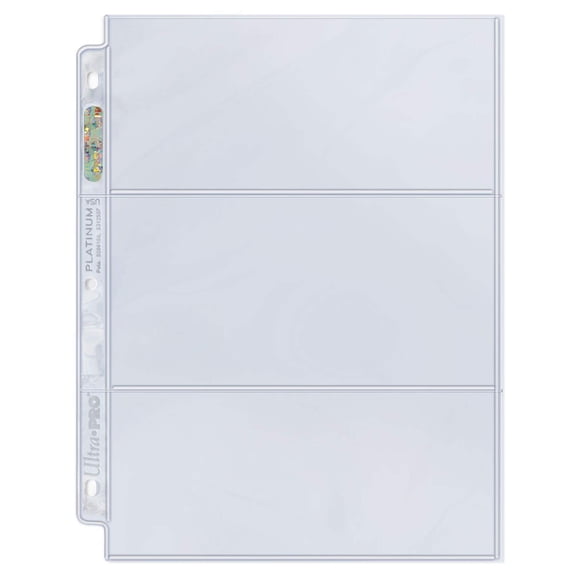 Ultra PRO 3-Pocket Platinum Page with 3-1/2" X 7-1/2" Pockets