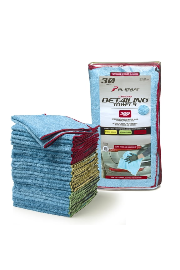 XL Multi-Purpose Microfiber Towels, Detailing Towels, 30 Pack