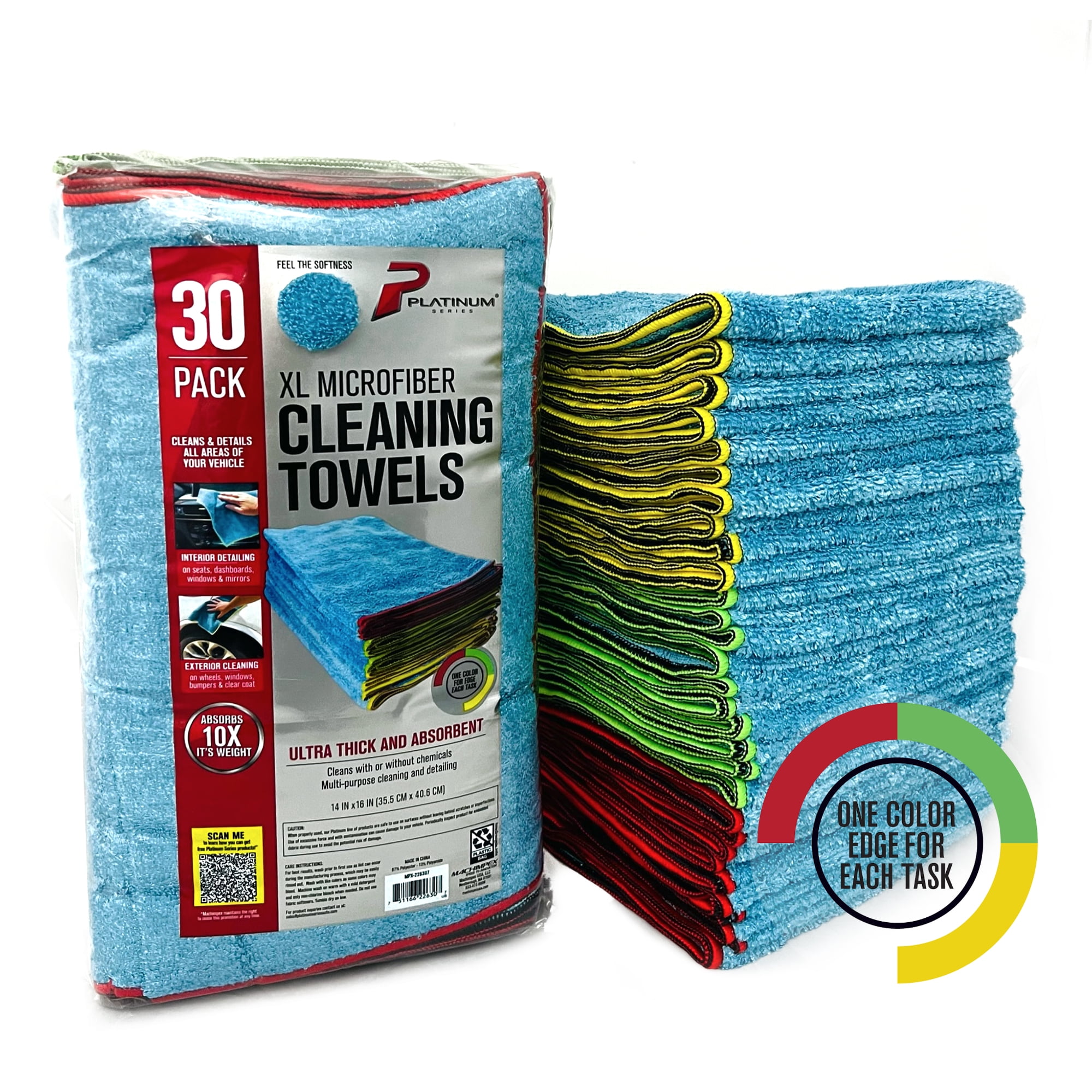 Platinum Series XL Multi-Purpose Microfiber Cleaning Towels, 30 Count