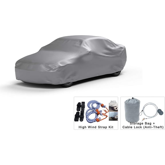 Platinum Shield Weatherproof Car Cover Compatible with 2001 Mercedes-Benz SLK-Class Convertible - Protect Water, Snow, Sun - Fleece Lining - Free Cable Lock, Storage Bag & Wind Straps