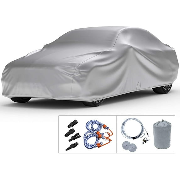 Platinum Shield Weatherproof Car Cover Compatible with 2009 Mercedes-Benz SLK-Class Convertible - Protect Water, Snow, Sun - Fleece Lining - Free Cable Lock, Storage Bag & Wind Straps