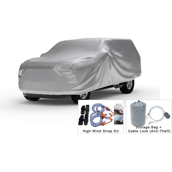 Platinum Shield Weatherproof Commercial Van Car Cover Compatible With 2002 Mercedes Benz Sprinter 2500 Extended Wheelbase 158in High Roof - Protect Water, Snow, Sun - Free Cable Lock, Storage Bag & Wi