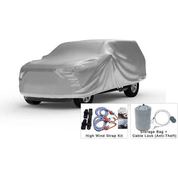 Platinum Shield Weatherproof Commercial Van Car Cover Compatible With 2003 Freightliner 4500 Extended Wheelbase 170 Extended Height Roof - Protect Water, Snow, Sun - Free Cable Lock, Storage Bag & Win