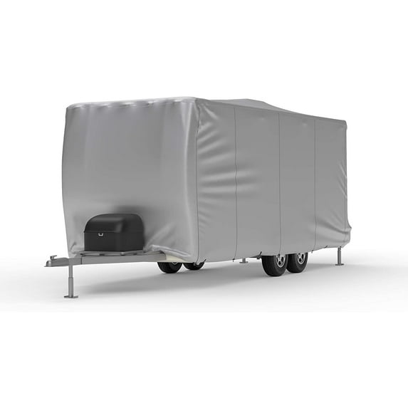 Platinum Shield Weatherproof Travel Trailer RV Cover - FITS: 26.5' - 29.5' Long - Travel Trailer RV - Protect from Rain Water, Snow, Sun - Durable Material - Includes Storage Bag & Wind Straps