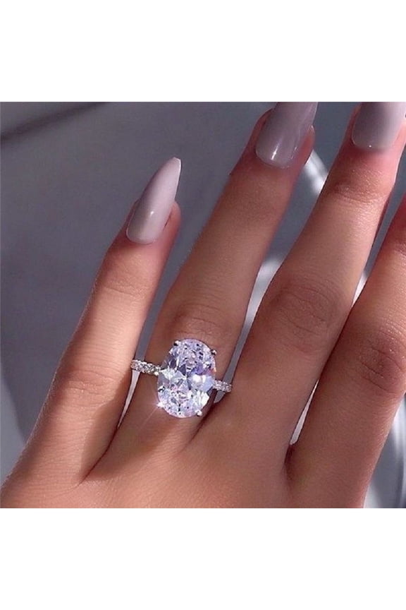 Platinum Simple Simulation Diamond Ring Dove Egg Plating