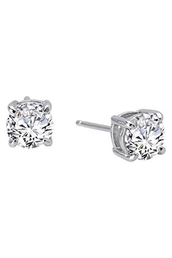 Platinum Simulated Diamond Round Cut Earrings