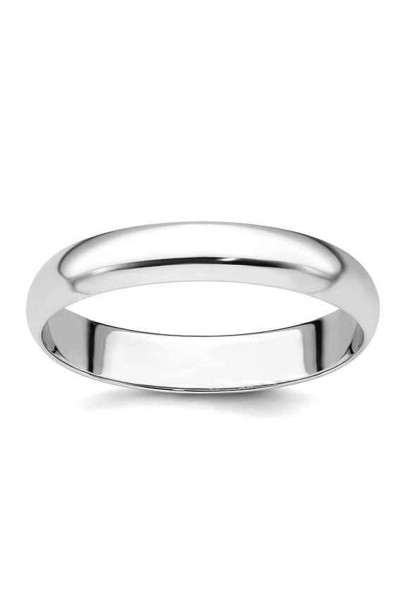 Platinum Solid Polished Half Round Lightweight 4mm Half-Round Featherweight Band Ring Size 5.5 Ring for Women and Men
