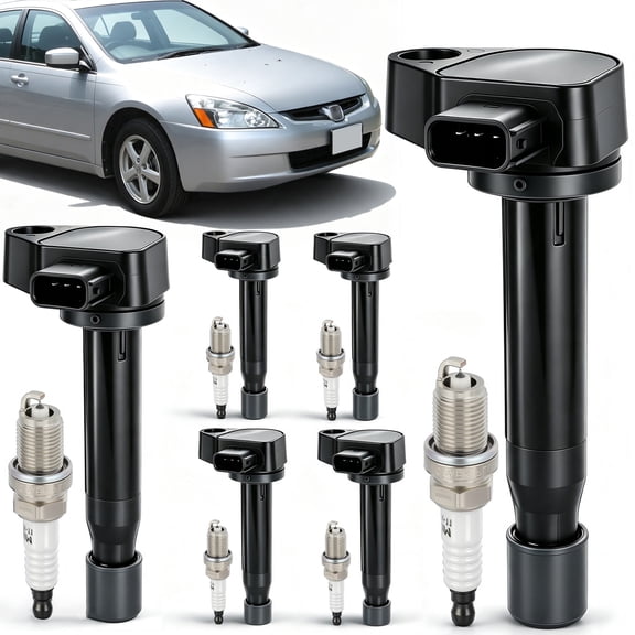 Platinum Spark Plug & Ignition Coil 12Piece Kit for Honda Accord 20002007 3.0L V6, Compatible Part Numbers UF242, 30520P8EA01, 5C1013, 1788303, C1221, GN10168