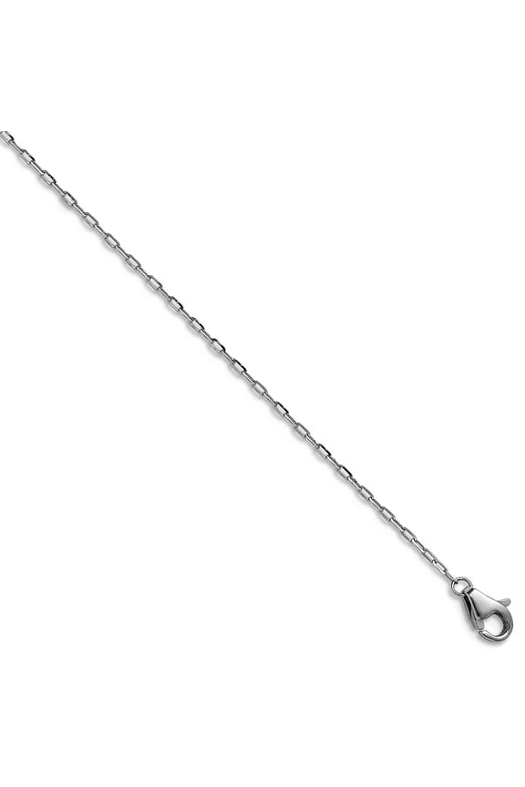 Platinum Sparkle-Cut 1mm Elongated Cable Chain Necklace 24 Inch Chain Necklace for Women and Men