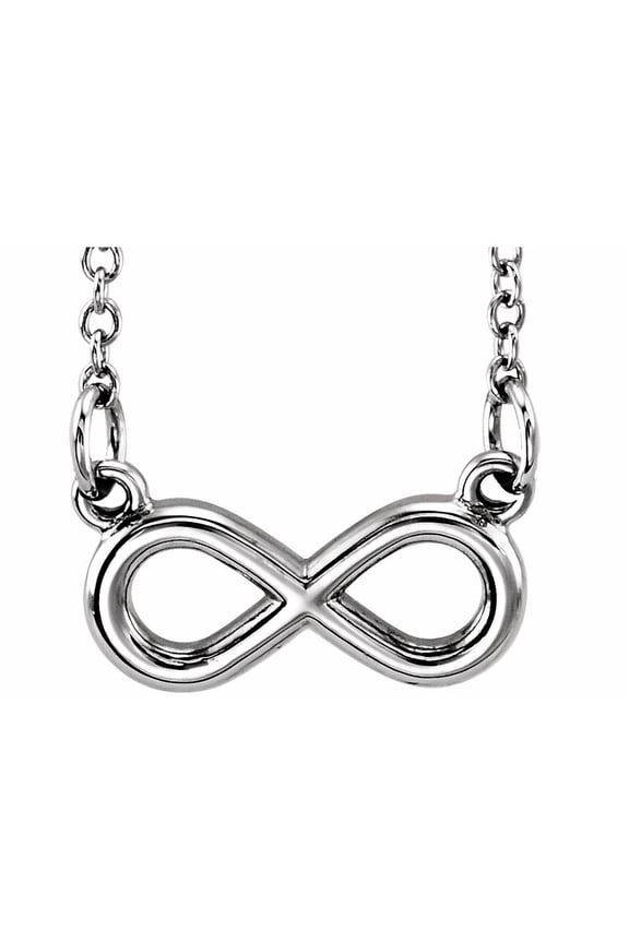 Platinum Tiny Posh Infinity-Inspired Necklace Fine Jewelry for Women Gifts for Her (12.2x6.4mm), 16-18"