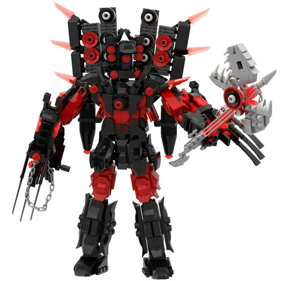 Platinum Titan TV Man & Dragon Building Block Set – Legendary Toilet Hero Construction Kit for Kids, Fans & Collectors