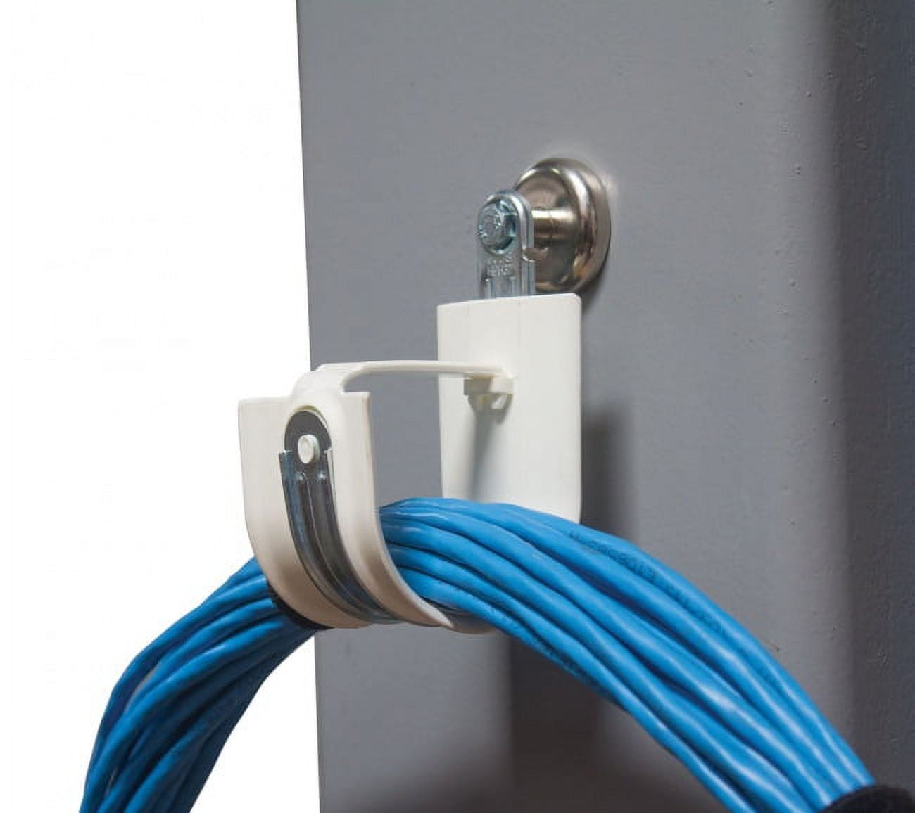 Platinum Tools 1" Side Mount Magnet HPH J-hook, White, Box of 10
