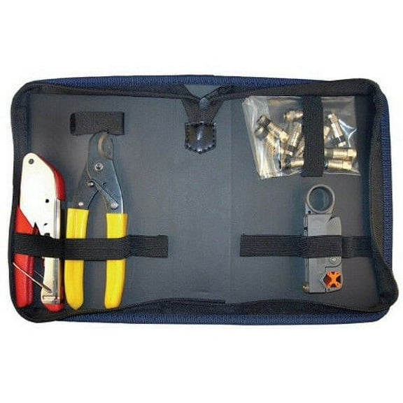 Platinum Tools 90135 Basic Coax F Compression Kit, w/Zip Case. Box.