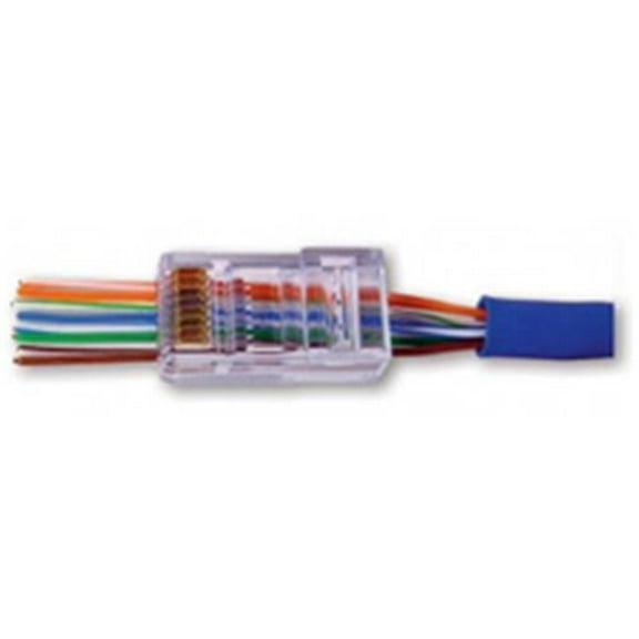 Platinum Tools EZ RJ45 Cat5e Crimp Plugs, Slide Through Wires, 500 Pieces