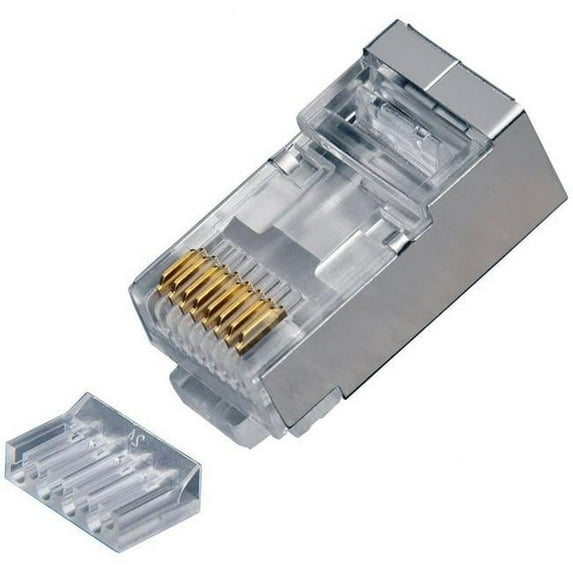 Platinum Tools PLAT-106206J RJ45 8P8C Shielded Cat6 Connector with Liner Round Solid 3-Prong - 100-Jar - 2 Piece