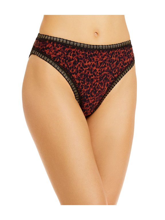 Printed Crochet Bikini Bottom, auburn, Medium