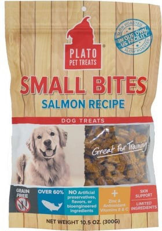 Plato Pet Treats Small Bites Salmon Recipe, 10.5 oz.