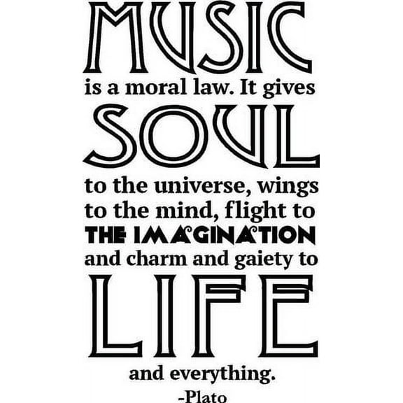 Plato Vinyl Wall Quote | Music Decal | Home Decor | [CK100] 20"x36"