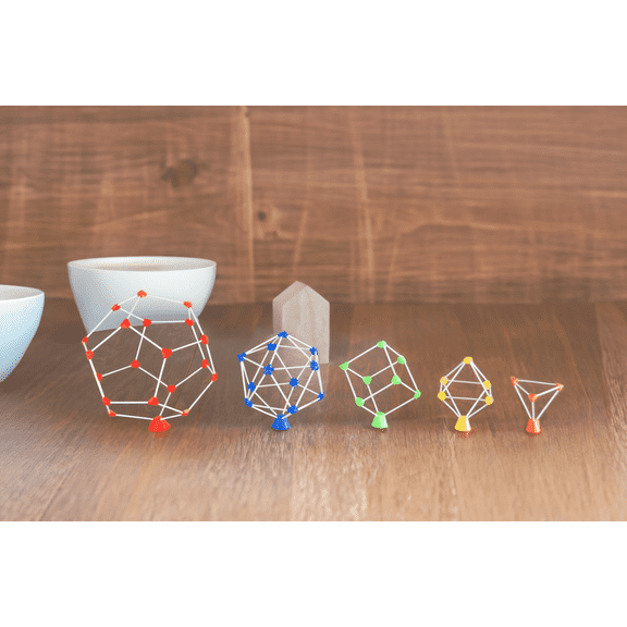 Platonic Solids Geometry Set Educational Puzzle, Dodecahedron, Icosahedron, Tetrahedron, Octahedron