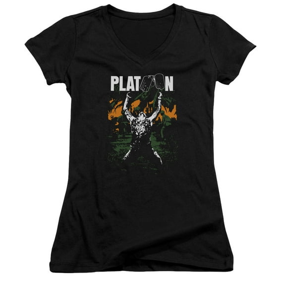 Platoon Graphic Junior Women's V-Neck T-Shirt Black
