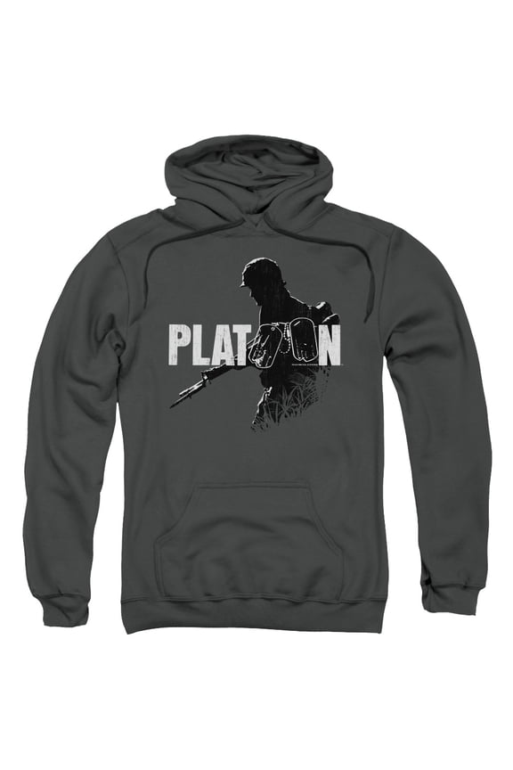 Platoon Shadow Of War Adult Pullover Hoodie Sweatshirt Charcoal