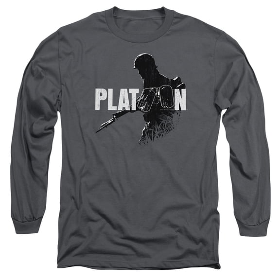 Platoon Shadow Of War Long Sleeve Adult 18/1 T-Shirt Charcoal