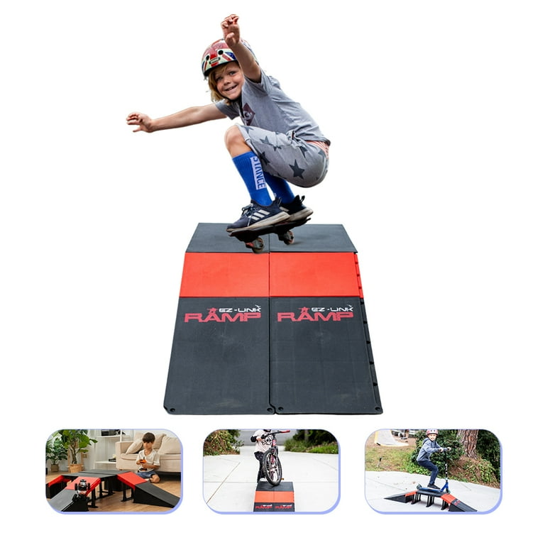black  mini ramp 指スケ Platports EZ-Link Mini Ramp - Skateboard Jumping Toy for Kids, BMX
