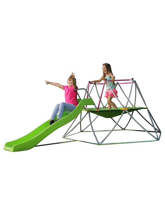 Platports Kids Dome Climber with Slide Set- Indoor Outdoor Playground - Age 3-10 - 55 inches mat