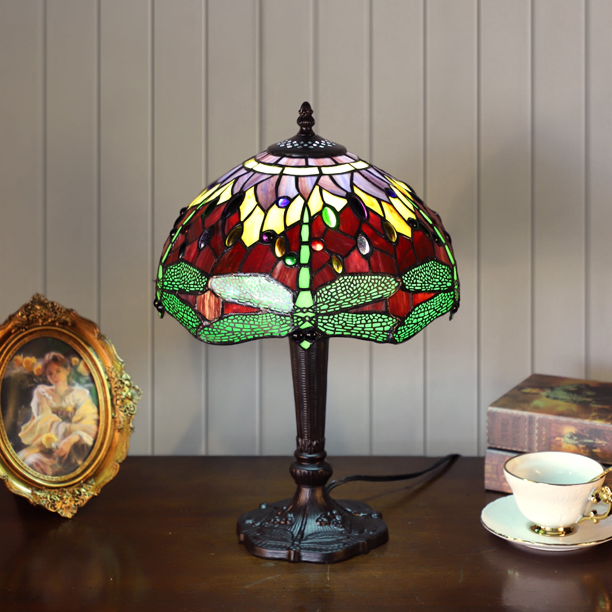 Platrise 14 in. 1-Light Indoor Multi-Color Finish Table Lamp