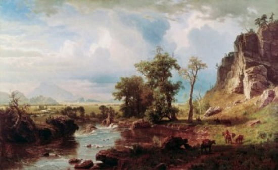Platte River 1863 Albert Bierstadt (1830-1902 American) Amherst Library New York Canvas Art - Albert Bierstadt (18 x 24)