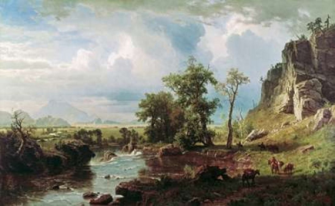 Platte River Canvas Art - Albert Bierstadt (12 x 18)