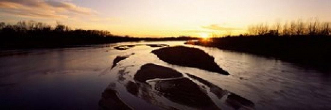 Platte River at Sunset Nebraska Canvas Art - Panoramic Images (36 x 12)