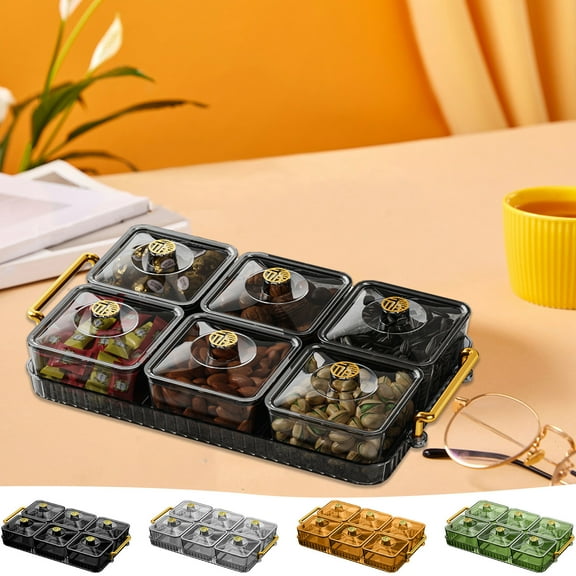Platter Candy Box Plastic, Compartmentalized Nut Storage, Fruit Tray, Multifunctional, Easy to Clean, High Value Appearance, Multicolor