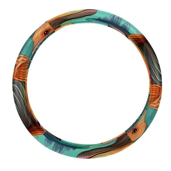Platypus 14.5 Inch Printing PVC Leather Steering Wheel Cover Auto Accessories