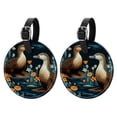 thumbnail image 1 of Platypus 2pcs PU Leather Round Bag Tags Suitcase Handbag Tags with Privacy Cover and Name ID Tag for Travel Luggage, Handbags, Backpacks, School Bags, 1 of 6