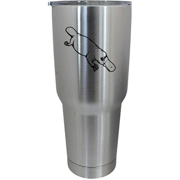 Platypus Body Zoo Animal Themed Etched 30oz Stainless Steel Tumbler