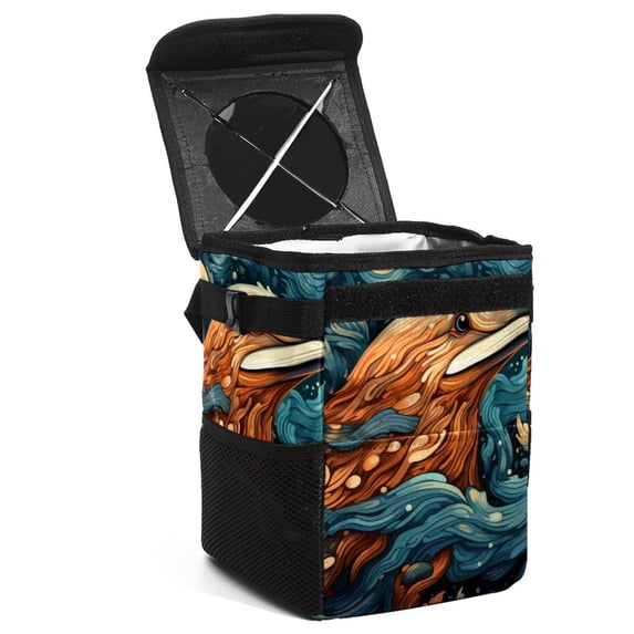Platypus Car Garbage Can Trash Can for Car, Foldable, with Lid, Leak-Proof, Hanging Storage Bag