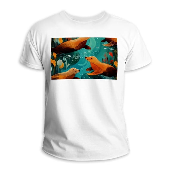 Platypus Classic White 100% Cotton T-Shirt for Men and Women - Soft and Breathable Unisex Tee for Daily Wear - Comfortable Casual Top for Any Occasion