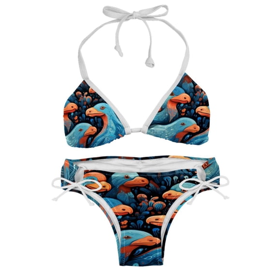Platypus Detachable Sponge Adjustable Strap Bikini Set, Two-Pack Swim Suits for Versatile Swim Wear Looks
