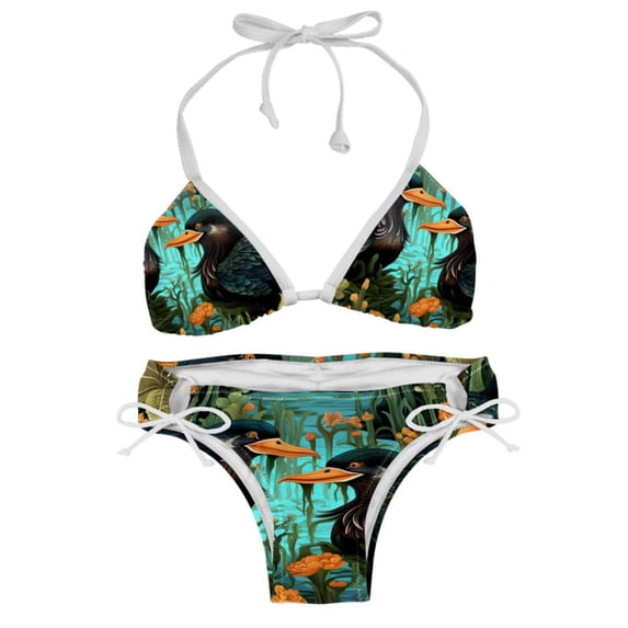 Platypus Detachable Sponge Adjustable Strap Bikini Set Two-Pack Swimming Suits One-Piece Swimsuits - Ideal for Beach and Pool Parties